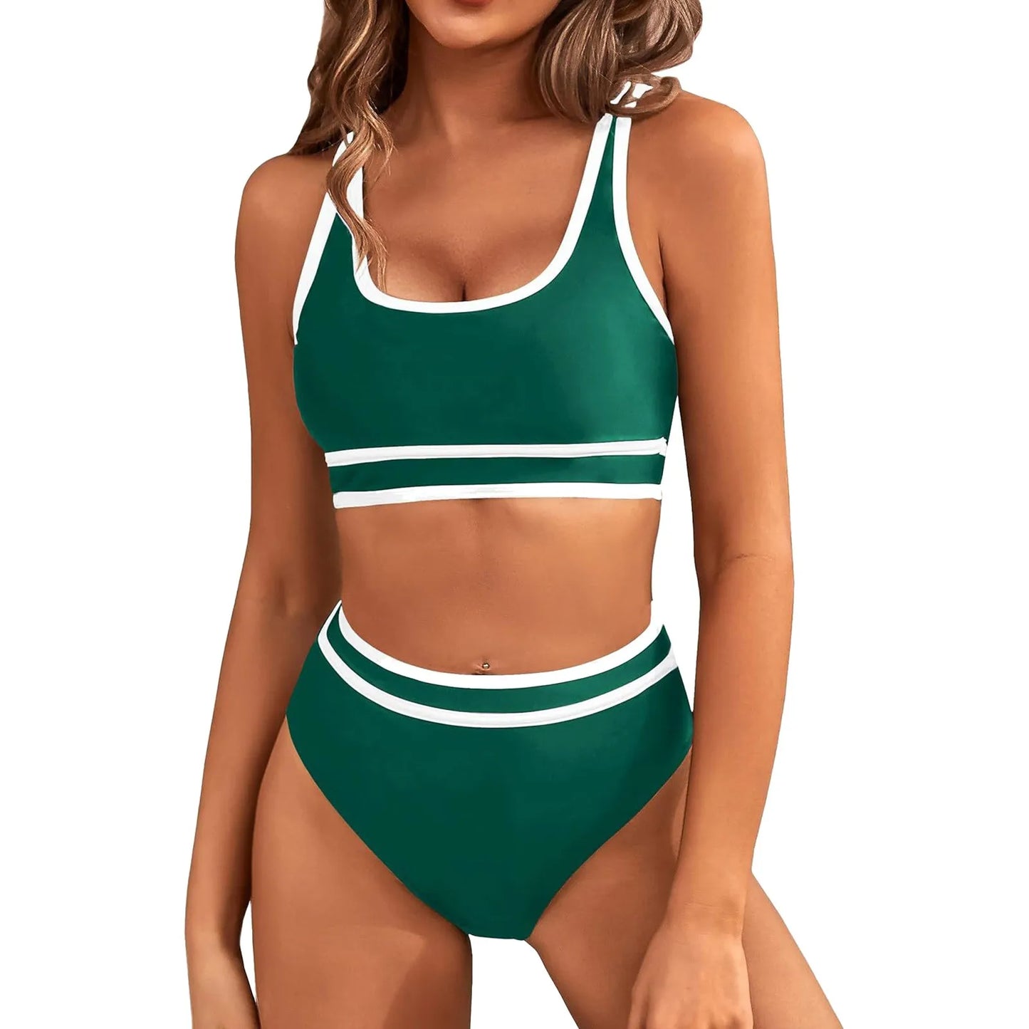 High Waist Two Piece Tankini Swimsuit