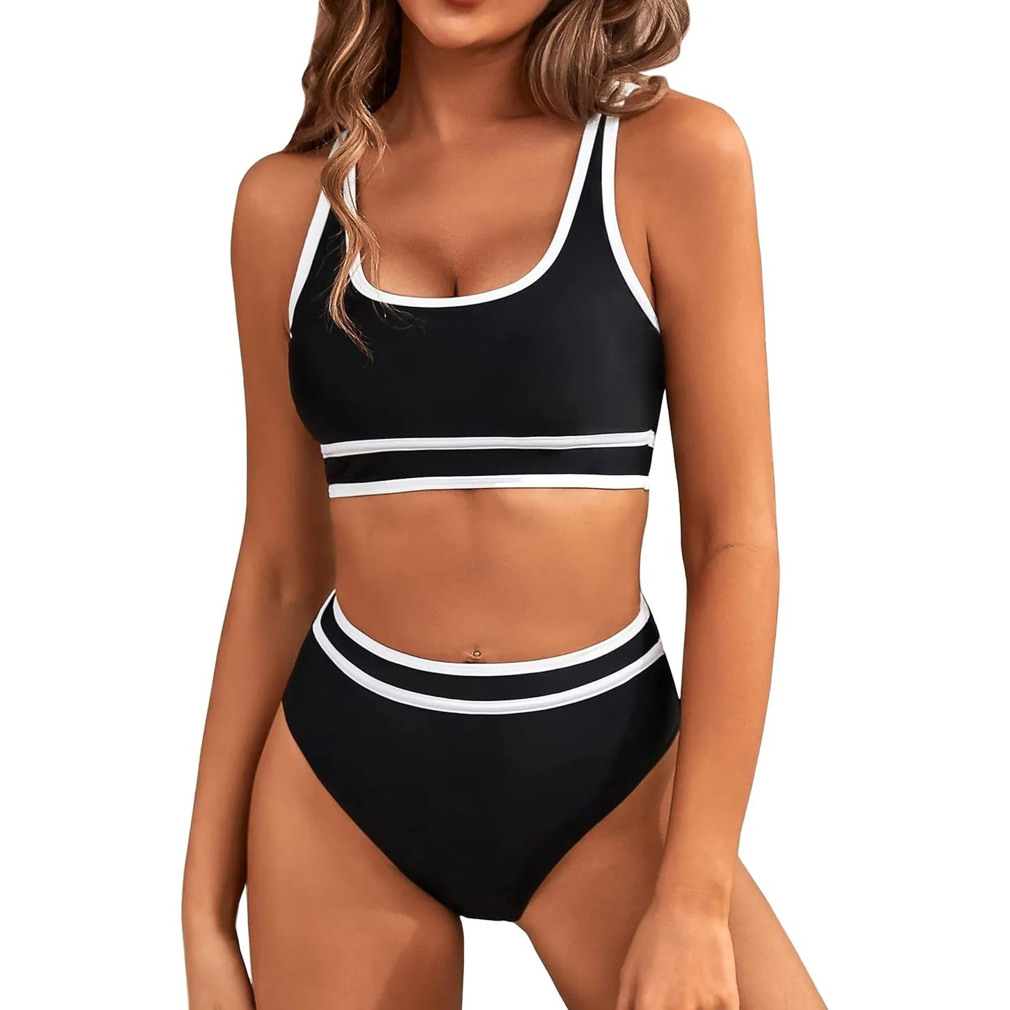 High Waist Two Piece Tankini Swimsuit