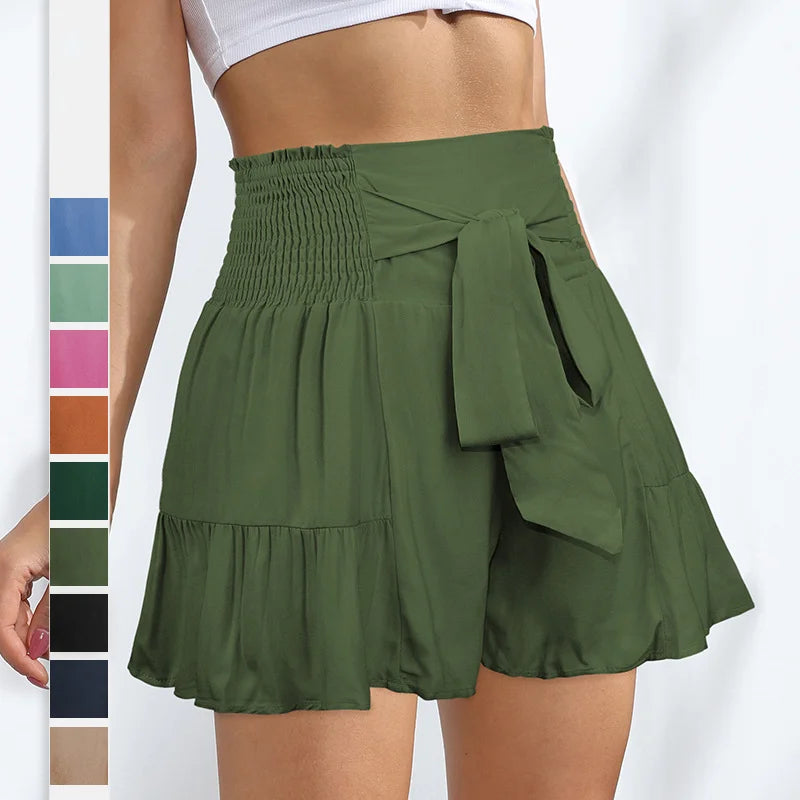 Women Skirt Shorts with Lace and Ruffle Edges Multiple Colors