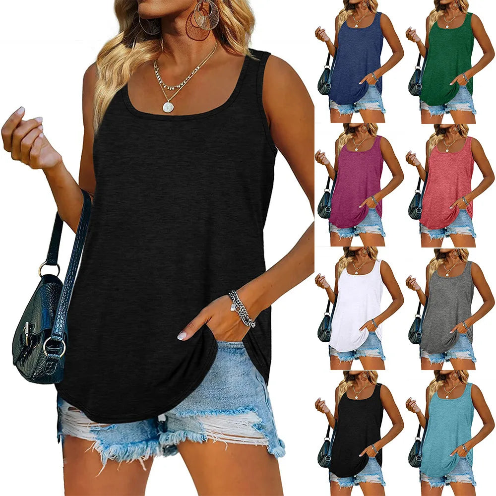 Women's Casual Flowy Sleeveless Thin Strapped Tank Top