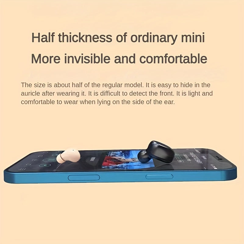 Miniauriculares inalámbricos ultrapequeños: modo de suspensión con dos oídos, estilo intrauditivo TWS, para Android y iPhone, tamaño universal 