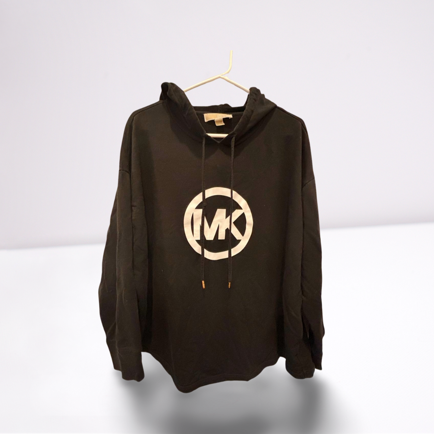 Michael Kors Women's Hoodie Pullover Drawstrings 1X Black/White