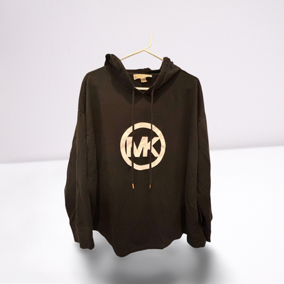 Michael Kors Women's Hoodie Pullover Drawstrings 1X Black/White