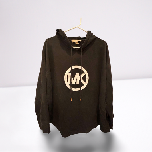 Michael Kors Women's Hoodie Pullover Drawstrings 1X Black/White