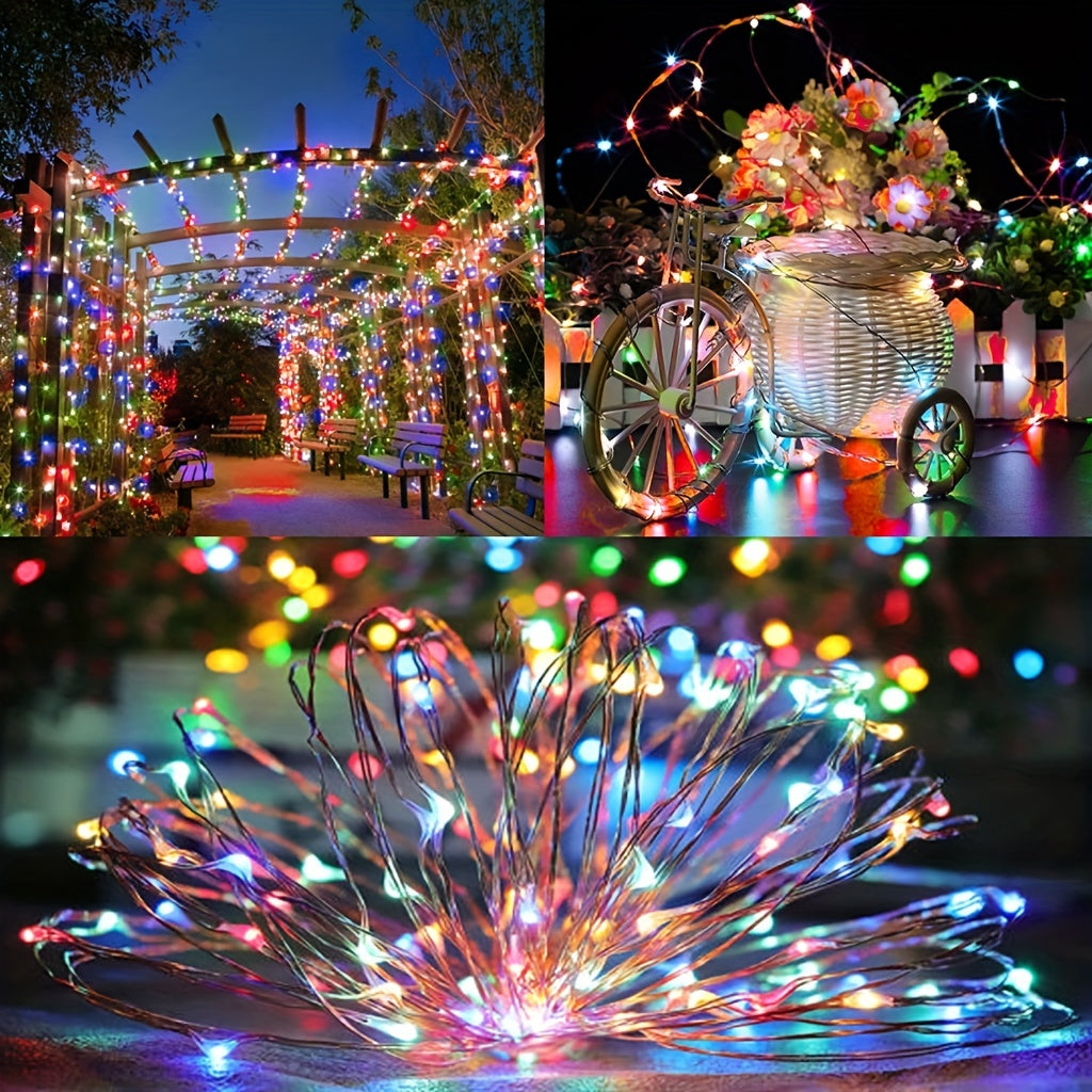 32M(105FT) 300LED Copper Wire String Lights Solar Outdoor Fairy Lights Waterproof For Christmas Garden Party New Year Decor