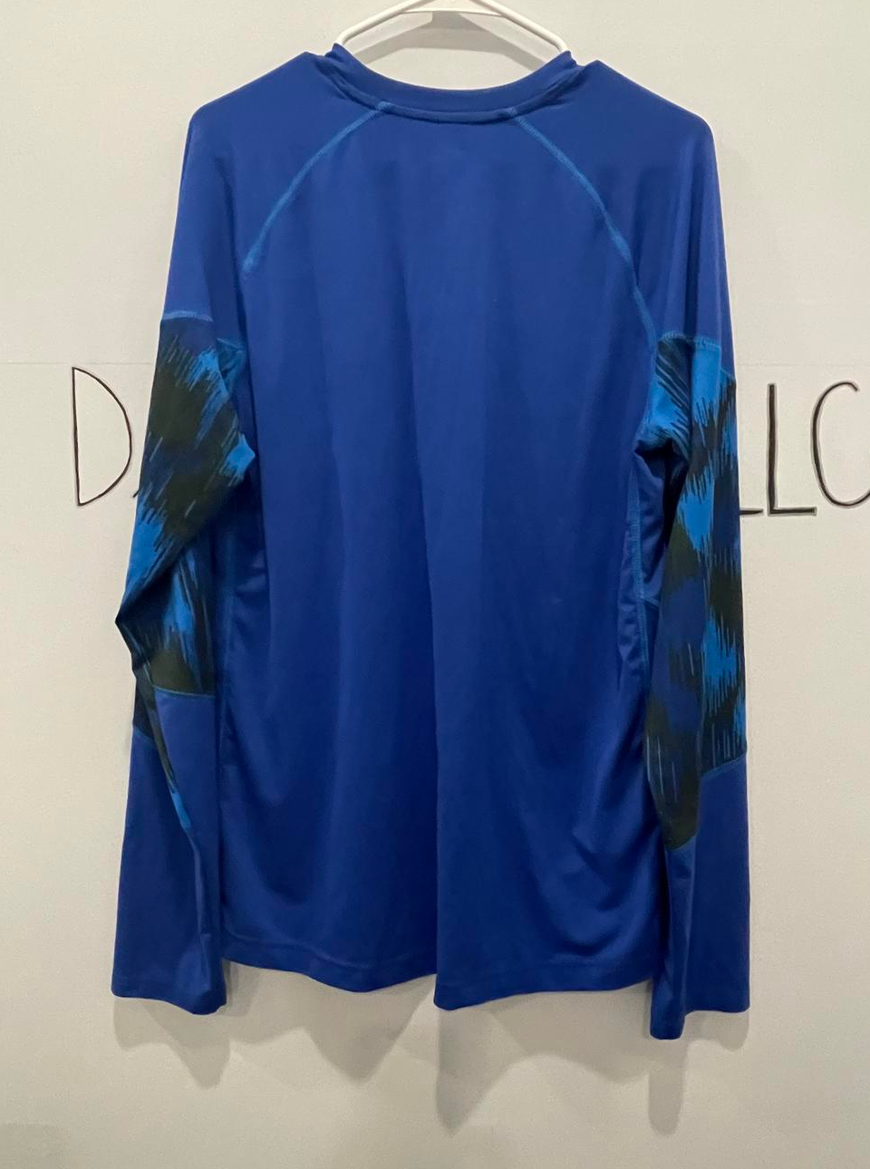 Men's Old Navy Active Blue Medium Long Sleeve Shirt W/Graphic Sleeves - Very Good