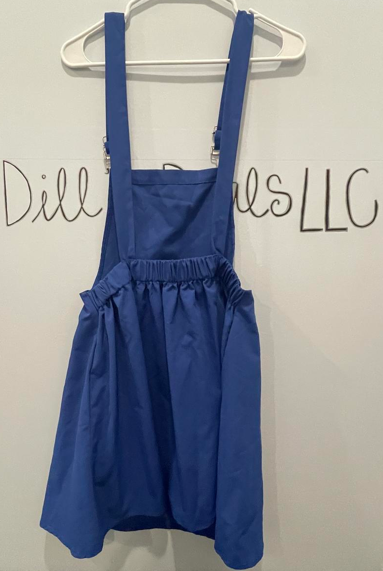 Romwe Overall Dress Youth Girls Sz Larg 8-10 Mini Royal Blue