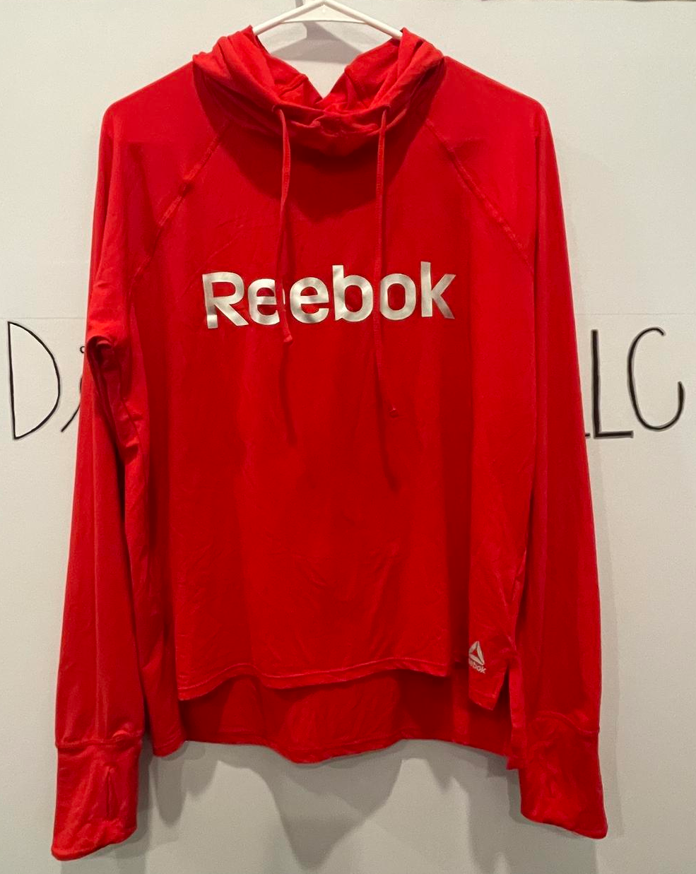 Women's Reebok Active Hoodie Pullover Red Sz Large Polyester Spandex NWOT