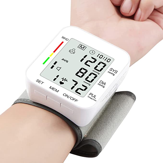 Accurate Wrist Blood Pressure Monitor: Large LCD Display, Adjustable Cuff - 90x2 Sets Memory, Perfect for Home Use