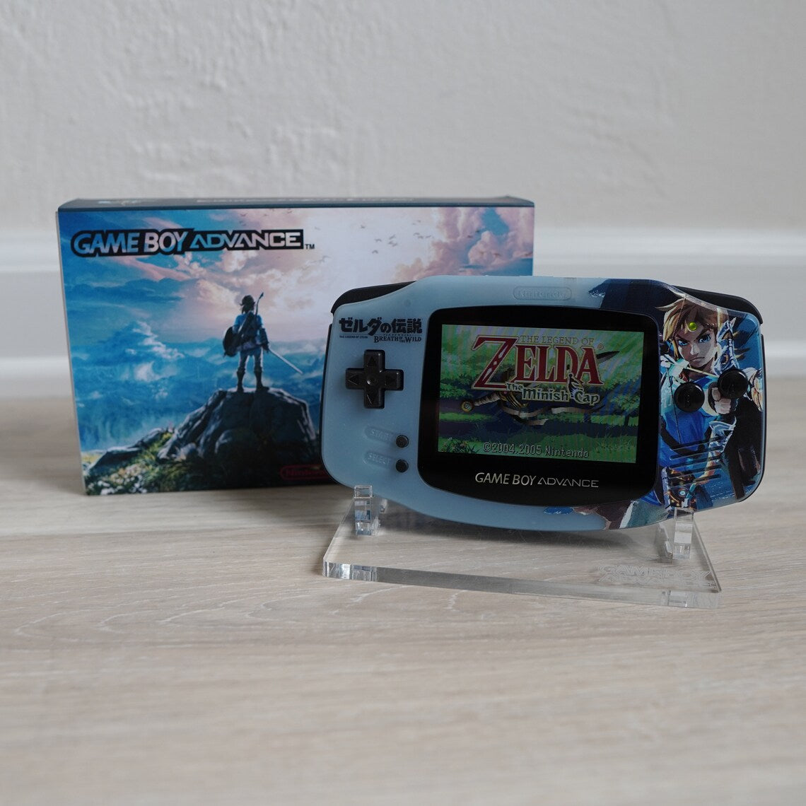 Nintendo Gameboy Advance Custom Console Zelda Breath of the Wild Edition Custom Backlit Enhanced IPS Screen Mod High Resolution