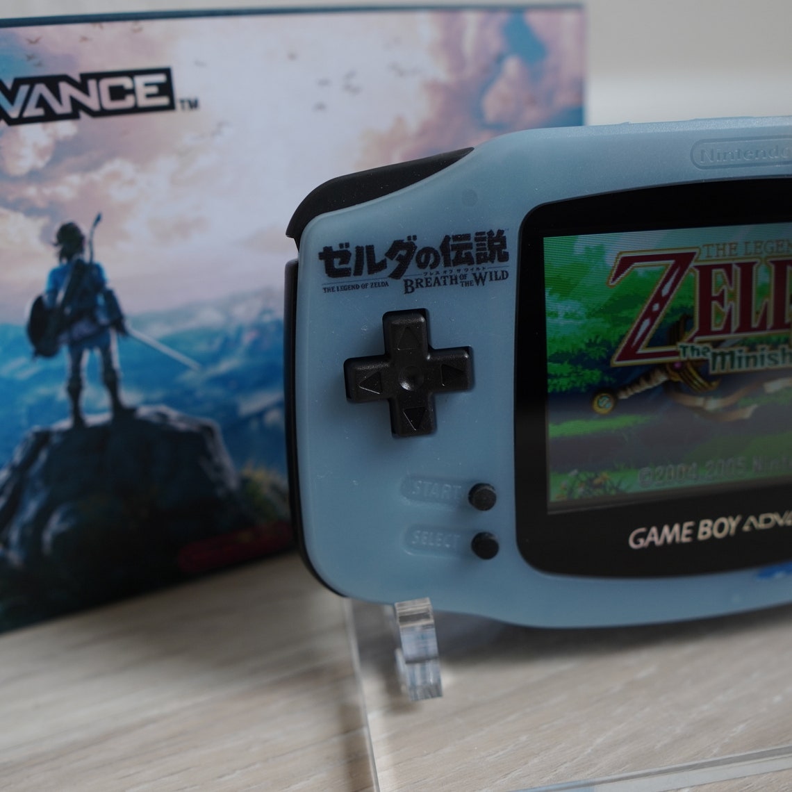 Nintendo Gameboy Advance Custom Console Zelda Breath of the Wild Edition Custom Backlit Enhanced IPS Screen Mod High Resolution