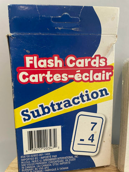 Subtraction Flash Cards Learning Math 1st & @ 2nd Grade- 52 Cards - Very Good