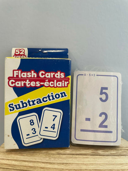 Subtraction Flash Cards Learning Math 1st & @ 2nd Grade- 52 Cards - Very Good