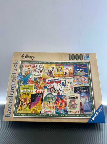 Ravensburger No. 198740 1000 Pc Disney "Vintage Poster" Puzzle - Good