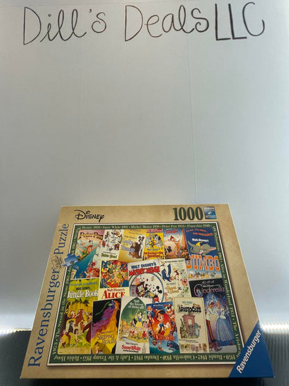 Ravensburger No. 198740 1000 Pc Disney "Vintage Poster" Puzzle - Good