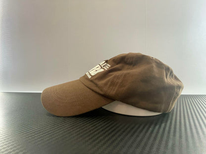 Embroidered Hat Cap Military Army National Guard Brown Strap Brown White  - Very Good