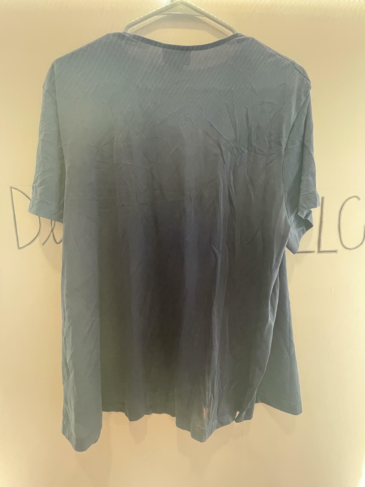 Vanity Fair Women Sheer Sleepwear Top Size L Blue Button Up Short Sleeve Size XL - Very Good