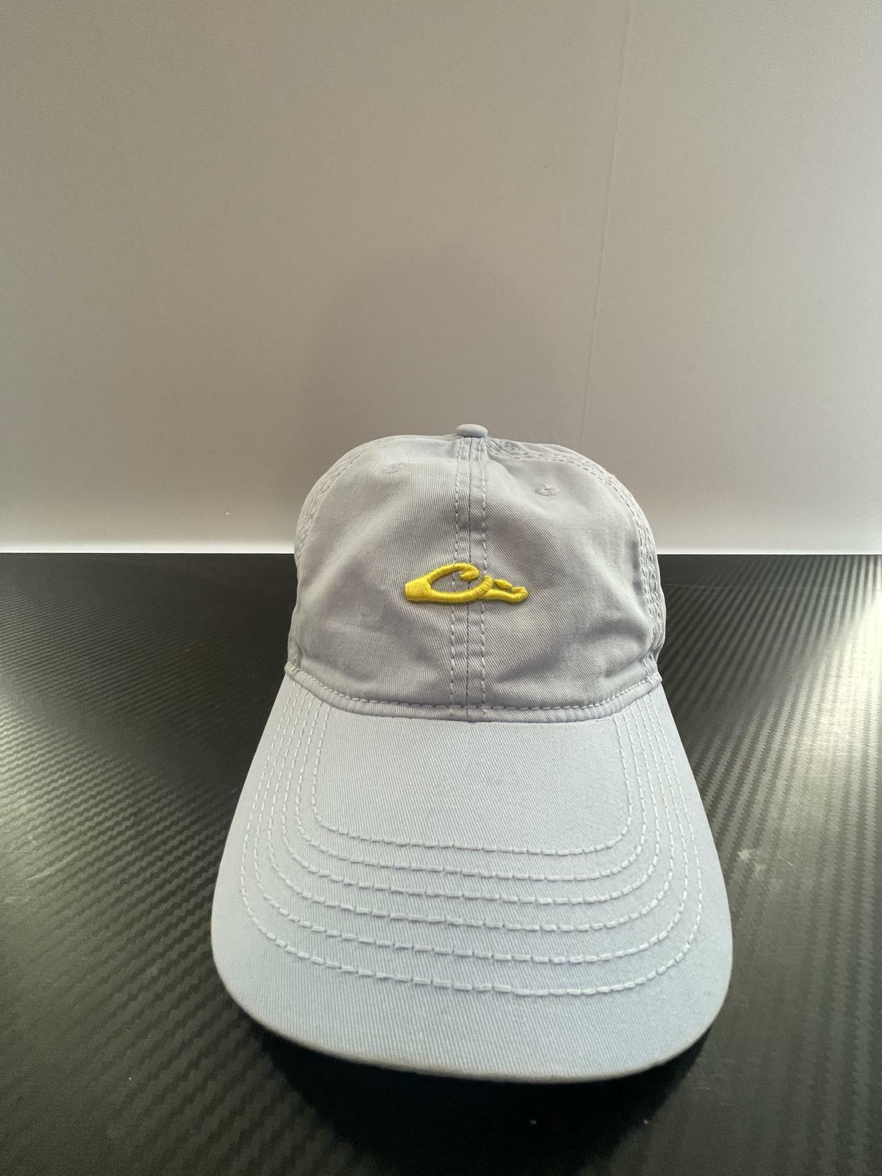 DRAKE WATERFOWL DUCK HEAD DH LOGO COTTON TWILL BALL CAP HAT ADJUSTABLE Baby Blue - Very Good