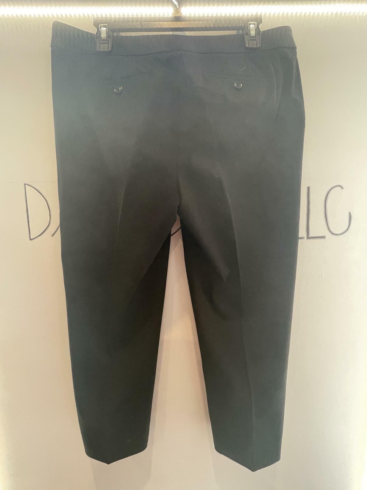 Talbots Black Chatham Crop Capri Pants Side Zip Women’s Petite Size 12P - Very Good