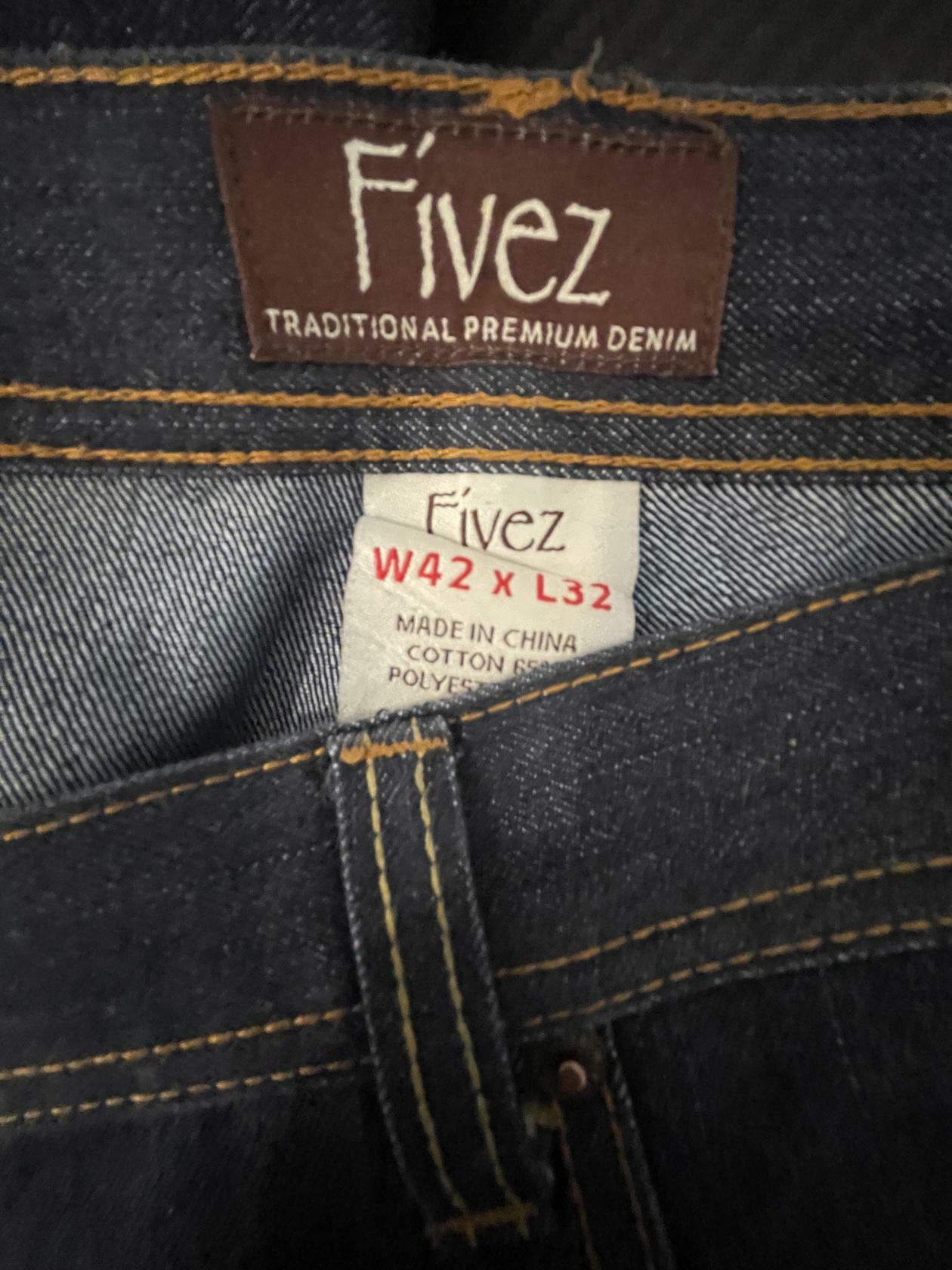 Fivez Denim Jeans Hip Hop 42X32 Mens Straight Cut Denim - Very Good