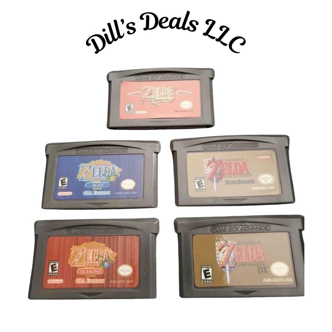 Zelda Games for Gameboy Advance Lot of 5 - Minish Cap, Four Swords, Oracle of Ages, Oracle of Seasons, & Links Awakening DX