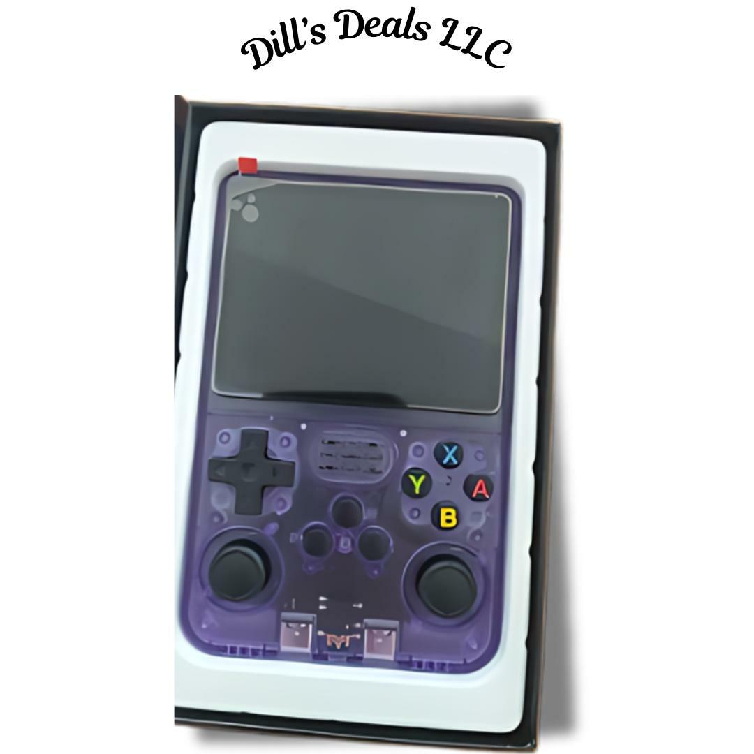 R36S Handheld Retro Game Console 3.5" Screen Linux 64GB 15k+ Games 640 HD Purple