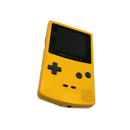 Nintendo Game Boy Color Yellow Edition Custom Backlit Enhanced IPS Screen Mod High Resolution