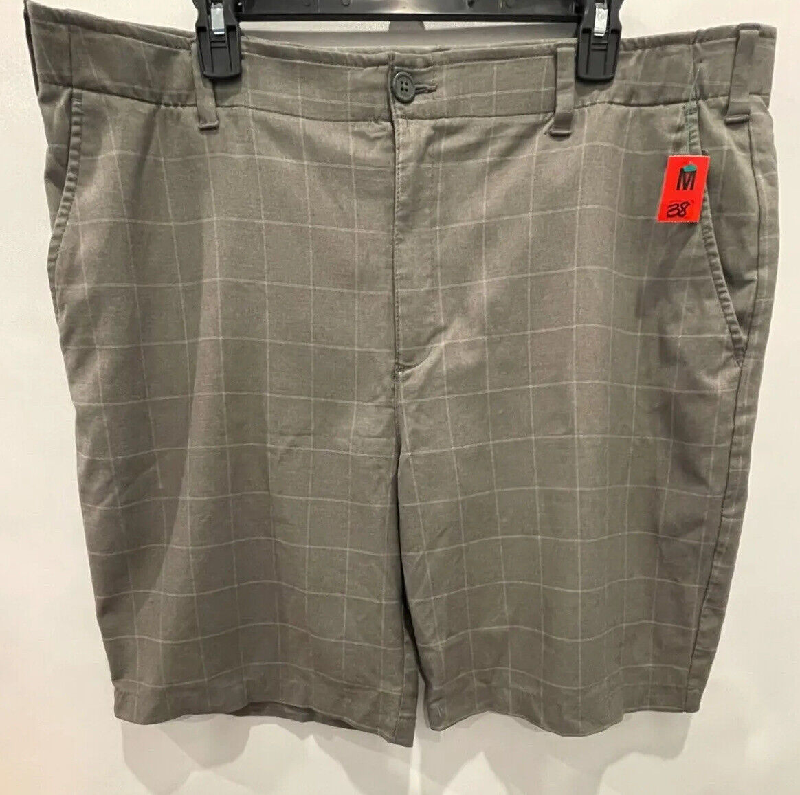 BCG Gray Plaid Shorts Polyester Blend 38