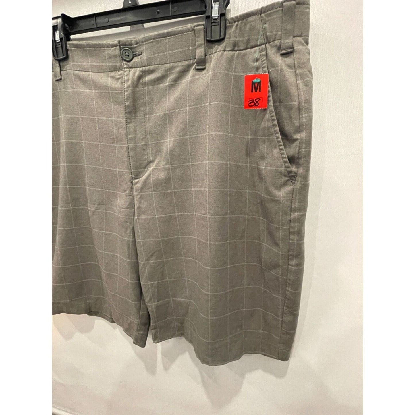 BCG Gray Plaid Shorts Polyester Blend 38