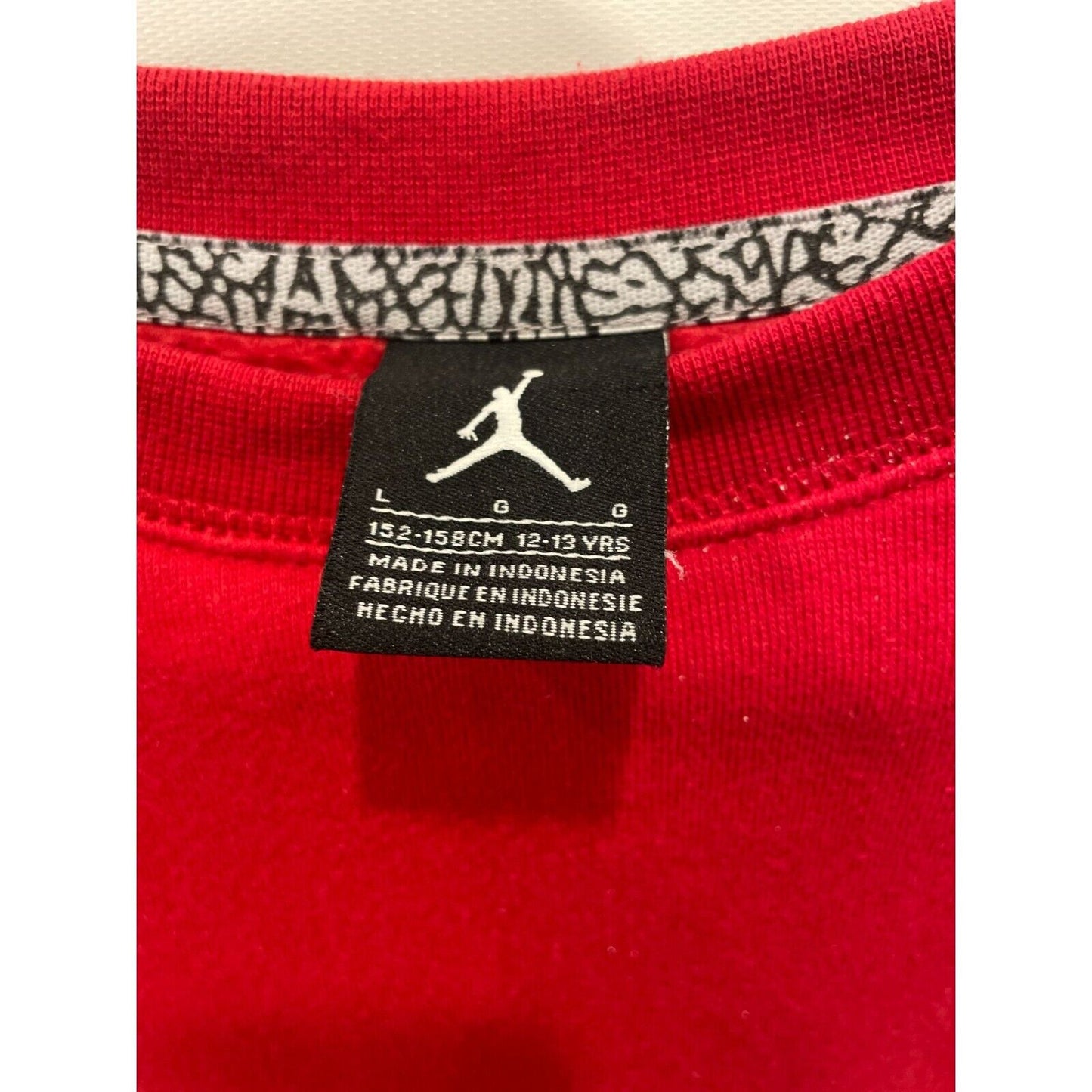 Youth Large Jordan Sweatshirt Red/Black Embroided Stiched Jumpman Logo