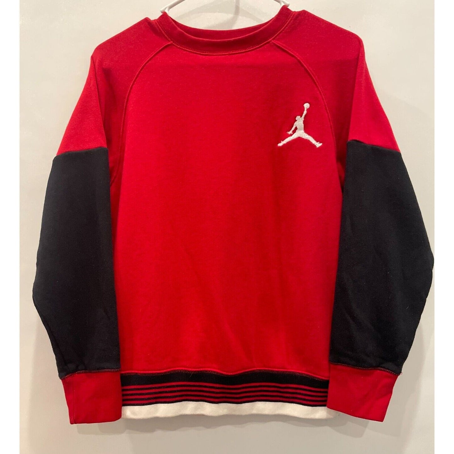 Youth Large Jordan Sweatshirt Red/Black Embroided Stiched Jumpman Logo