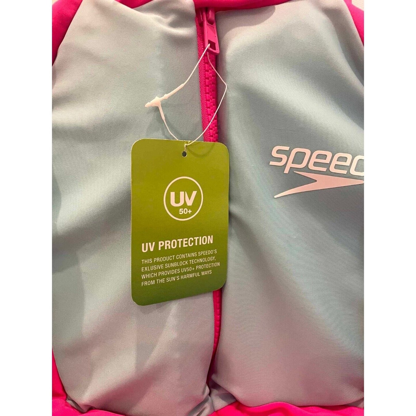 Speedo Traje de baño de una pieza de manga larga para niñas