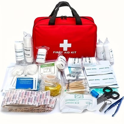 Portable First Aid Kit For Outdoor Adventures - Multi-Purpose Emergency Supplies Bag (With Essential Medical Equipment)