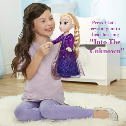 Disney Frozen 2 Elsa Musical Doll Sings Into The Unknown - Features 14 Film Phrases - Dress Lights Up - Ages 3+, 14 in