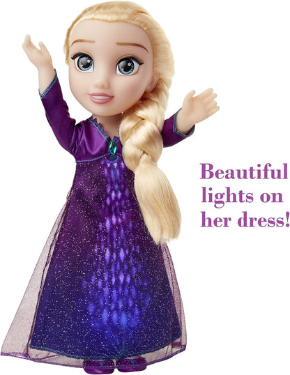 Disney Frozen 2 Elsa Musical Doll Sings Into The Unknown - Features 14 Film Phrases - Dress Lights Up - Ages 3+, 14 in