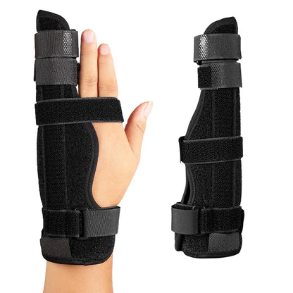 Férula para muñeca y dedo con canal cubital para fractura de boxeador, soporte para dedo en gatillo, fractura de boxeador, fractura de dedo, tendinitis, fractura metacarpiana, esguinces, se adapta a mano izquierda y derecha (mediano, grande) 