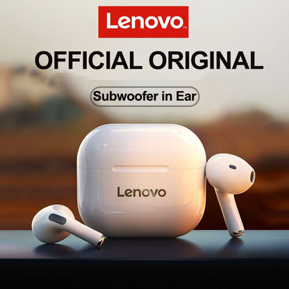 NUEVOS auriculares inalámbricos originales Lenovo LP40 TWS - Bluetooth 5.0 Estéreo dual Reducción de ruido Control táctil de graves Espera larga 230 mAH Blanco y negro
